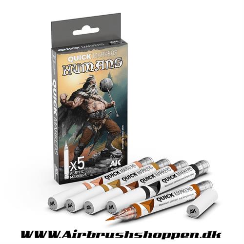 AK MQ103 HUMANS – QUICK MARKER SET - 5 Farver.